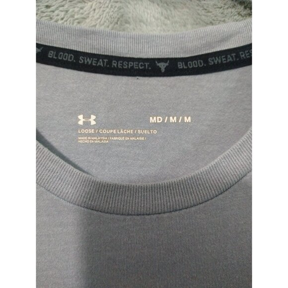 Under Armour Shirt Men Medium Gray Project Rock Training Dept Loose Short Sleeve - Picture 5 of 9